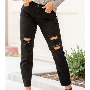 BNWT Judy blue high waist boyfriend ripped black jeans